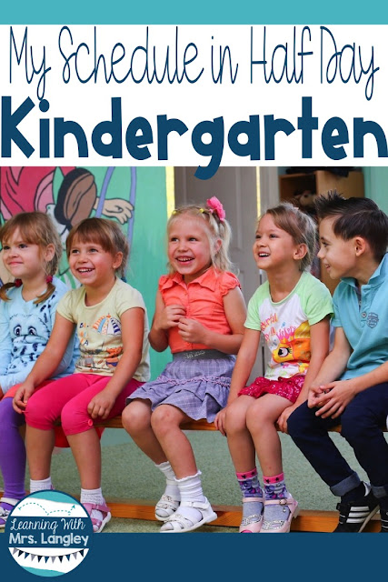 This blog post is all about the organization and setup of the first real week of kindergarten in a half day program. Examples of activities used, introduction of centers, learning goals and teacher and student engagement!  #classroom #classroomactivities #kindergarten #classroomschedule #firstdayofschool