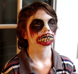 zombie face paint halloween tutorial faces blood easymeworld creepy teeth zombies eye eyes