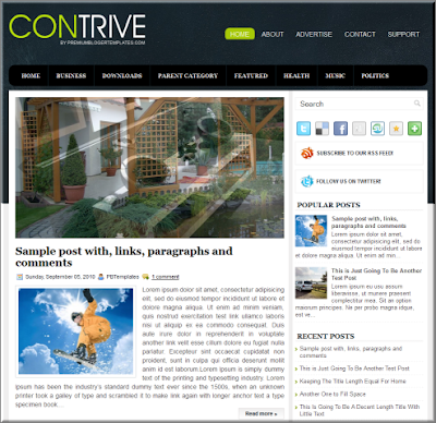 contrive free template for blogger