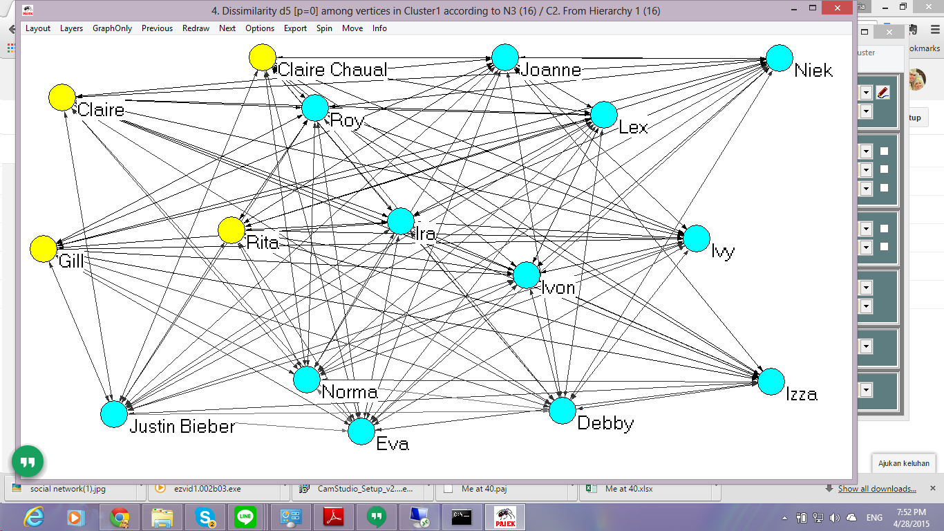 Cluster 2. Pajek программа. Pajek. 2 Clusters. How to draw Network as Matrix pajek.