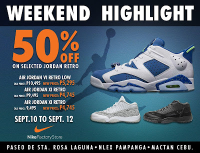 Manila Nike Outlet Store Air Jordan Retro Sale: September 10-12