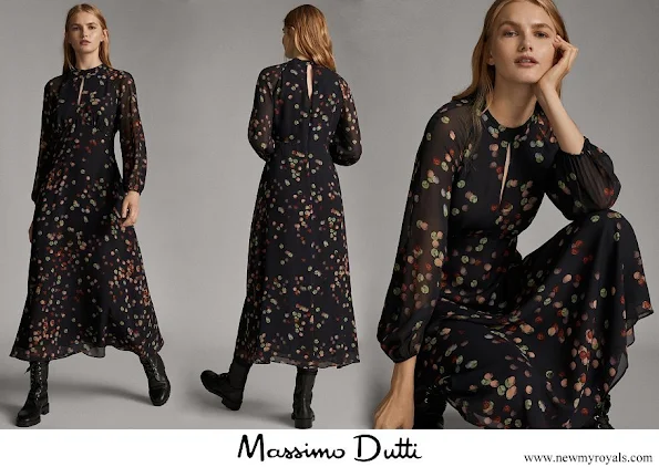 Queen Letizia wore Massimo Dutti confetti-print shirt-dress