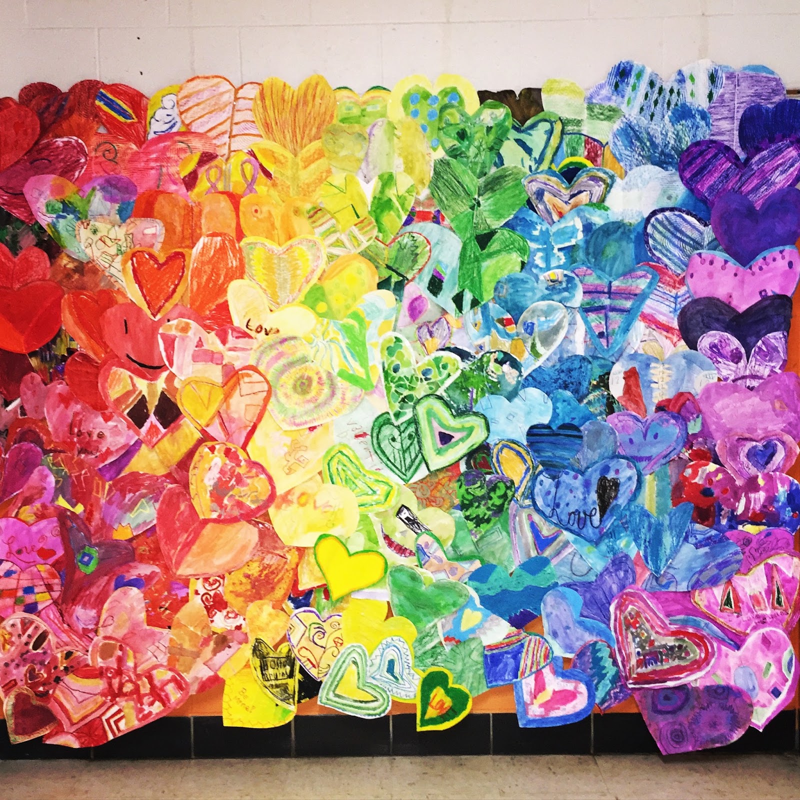 Ms. Curry's Art Room Heart Mural