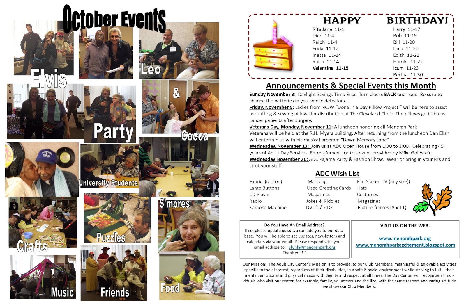 Menorah Park's Mandel Adult Day Center in Cleveland, Ohio