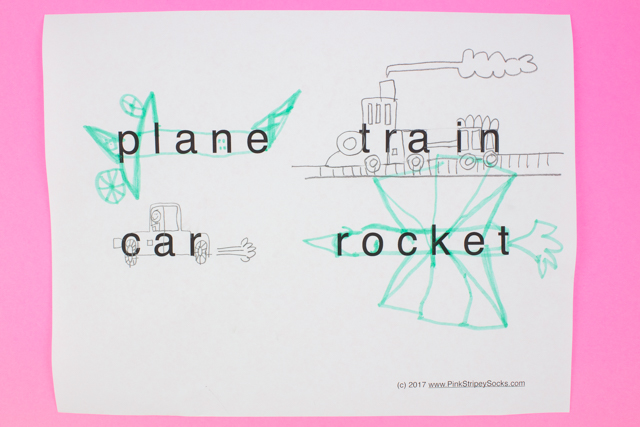 Word doodle challenge- fun art activity printable for the whole family