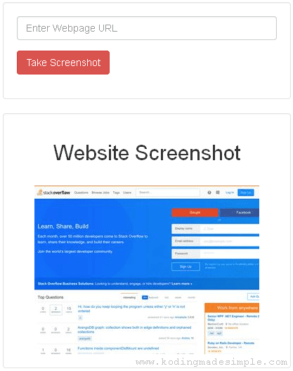 capture webpage screenshot php