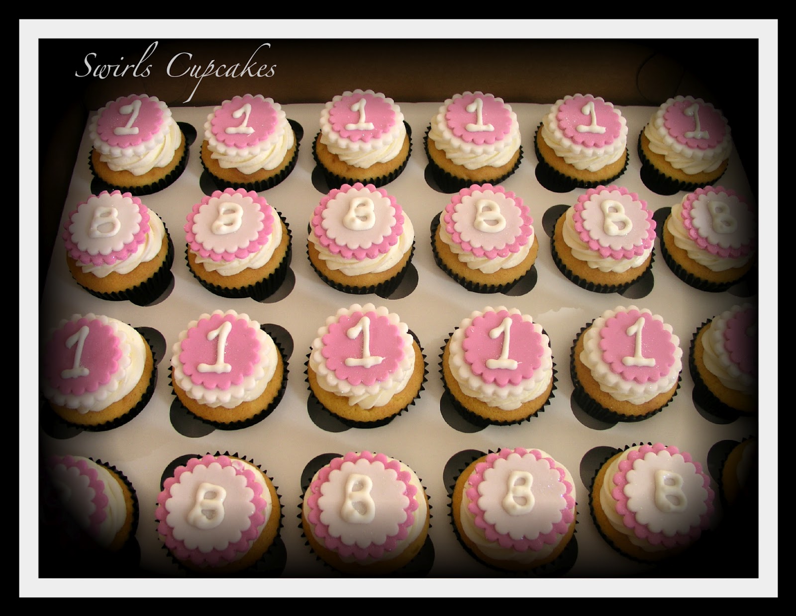 Swirls Cupcakes! 1st Birthday Cupcakes!
