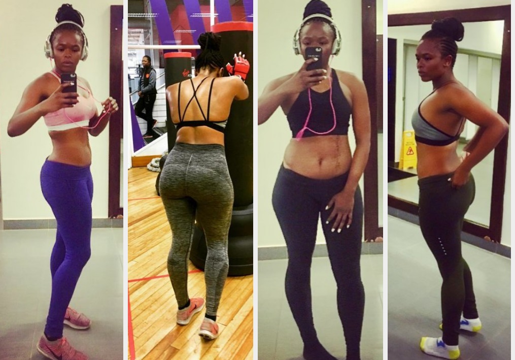 In Pics Unathi Msengana keeps on serving exercise body objectives.