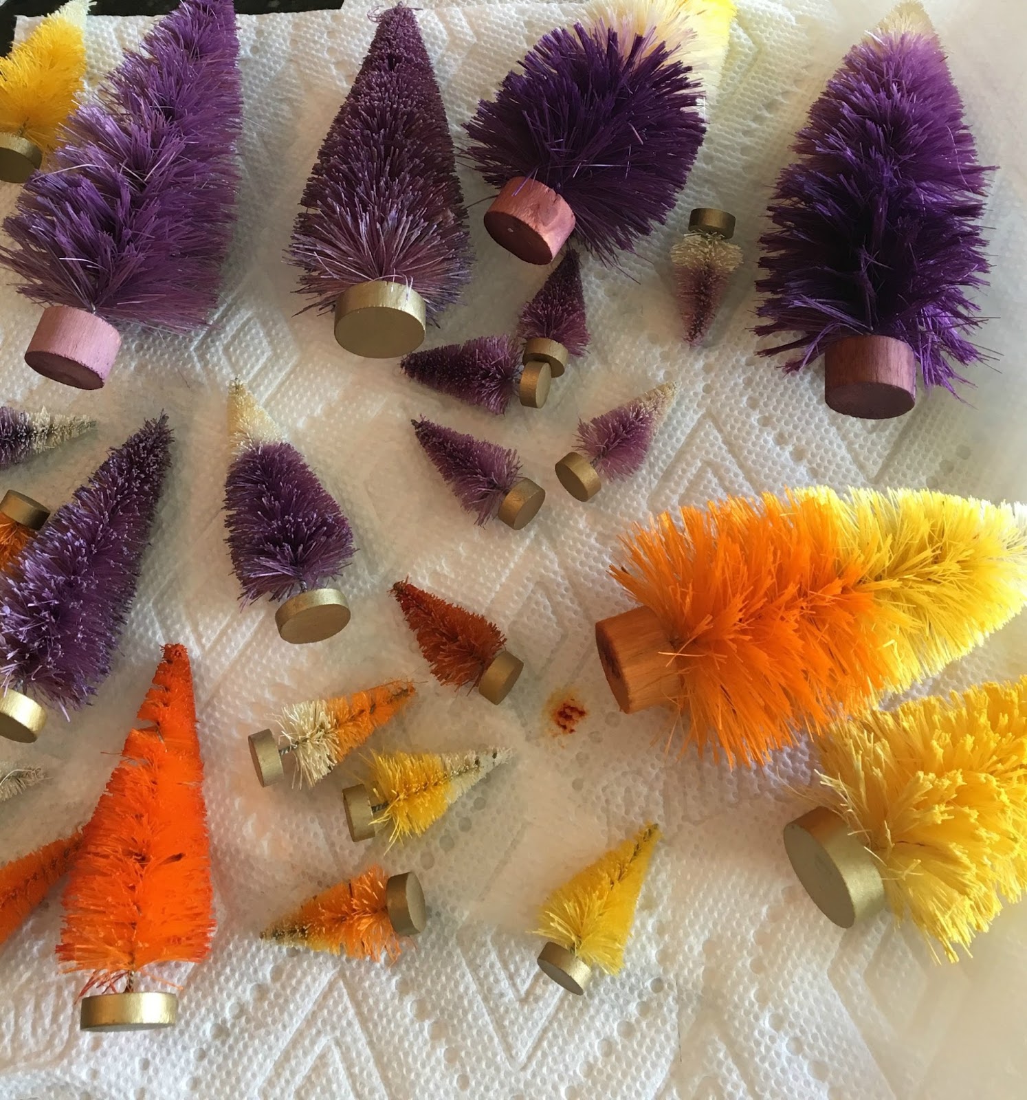 Halloween Bottle Brush Trees Purple Chocolat Home