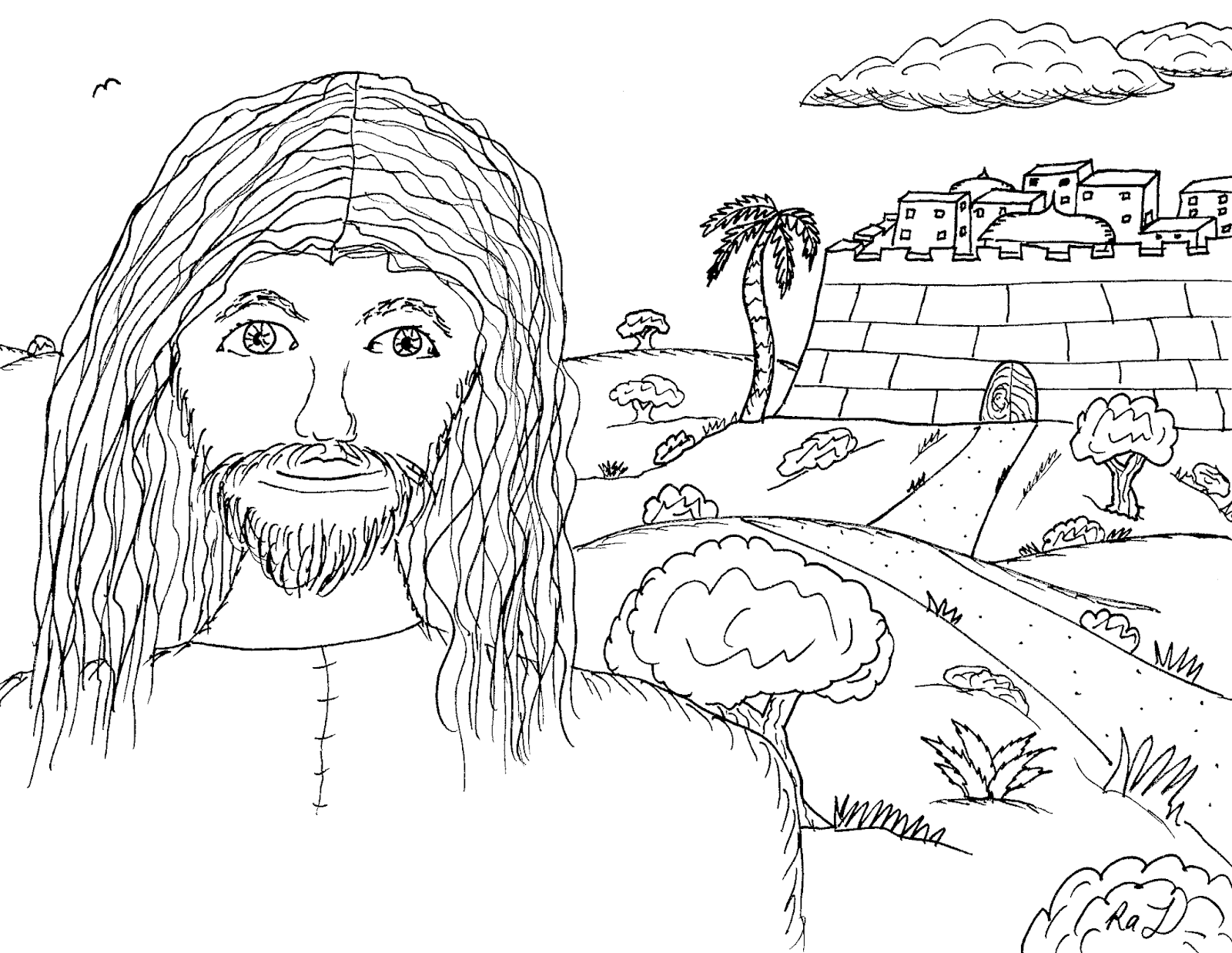 Robin's Great Coloring Pages: Jesus drawings done on Easter