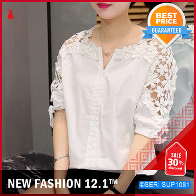 SUP1081B25 Blouse Model Hollow Bahan Lace  Murah BMGShop