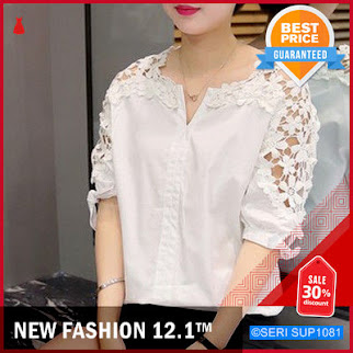 SUP1081B25 Blouse Model Hollow Bahan Lace Murah BMGShop