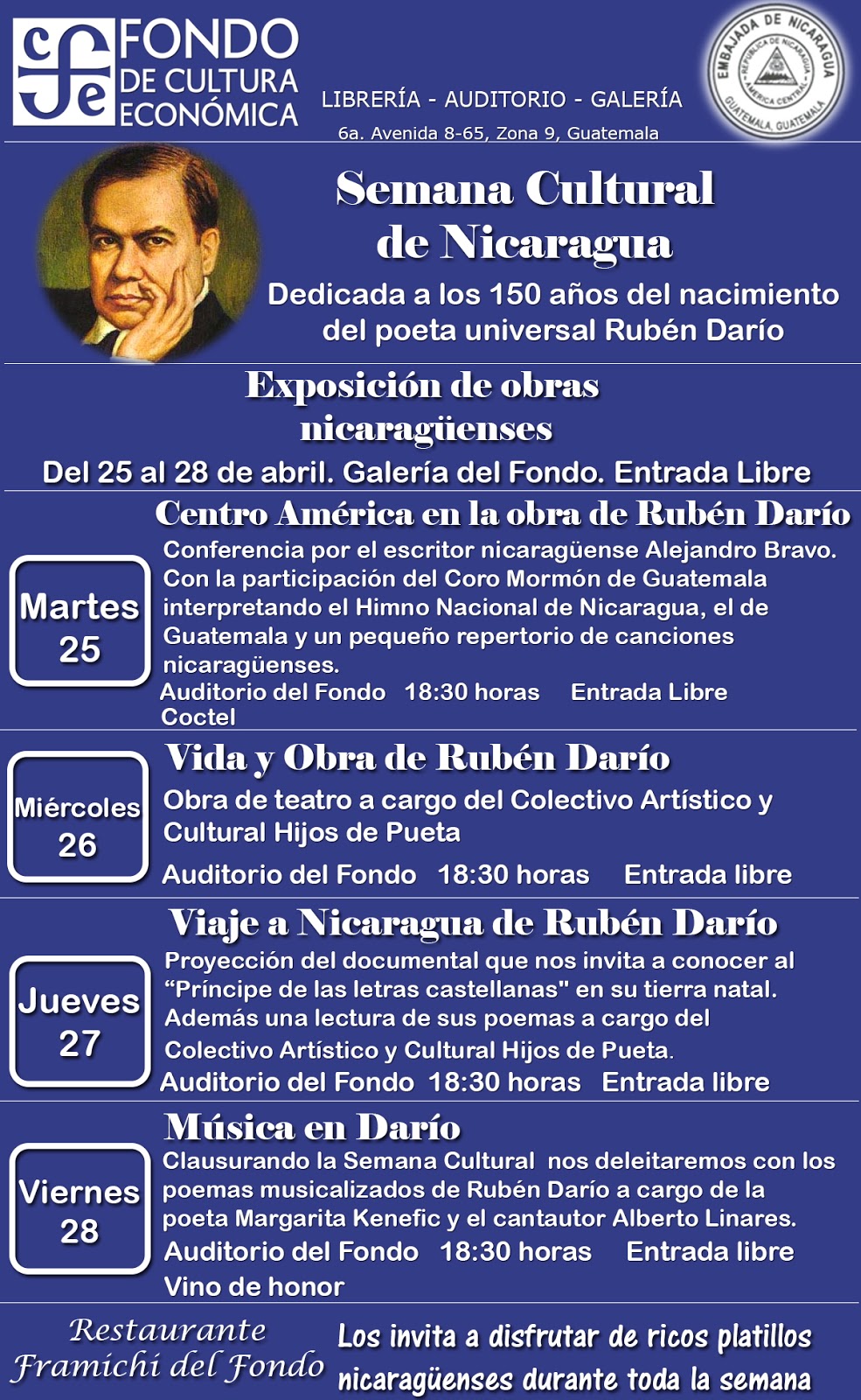 Que el azar te acompañe...: FCE Semana cultural de Nicaragua