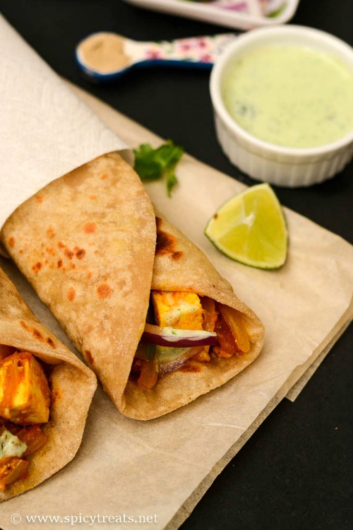 Spicy Treats Paneer Kathi Roll Recipe Easy Paneer Roll Recipe