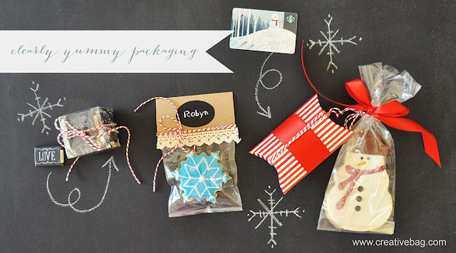 clear holiday packaging ideas from Lorrie Everitt | creativebag.com