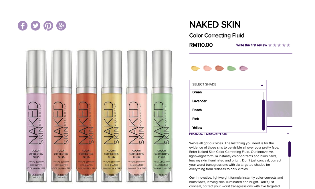 Urban Decay NAKED SKIN Color Correcting Fluid (Pink) Review.
