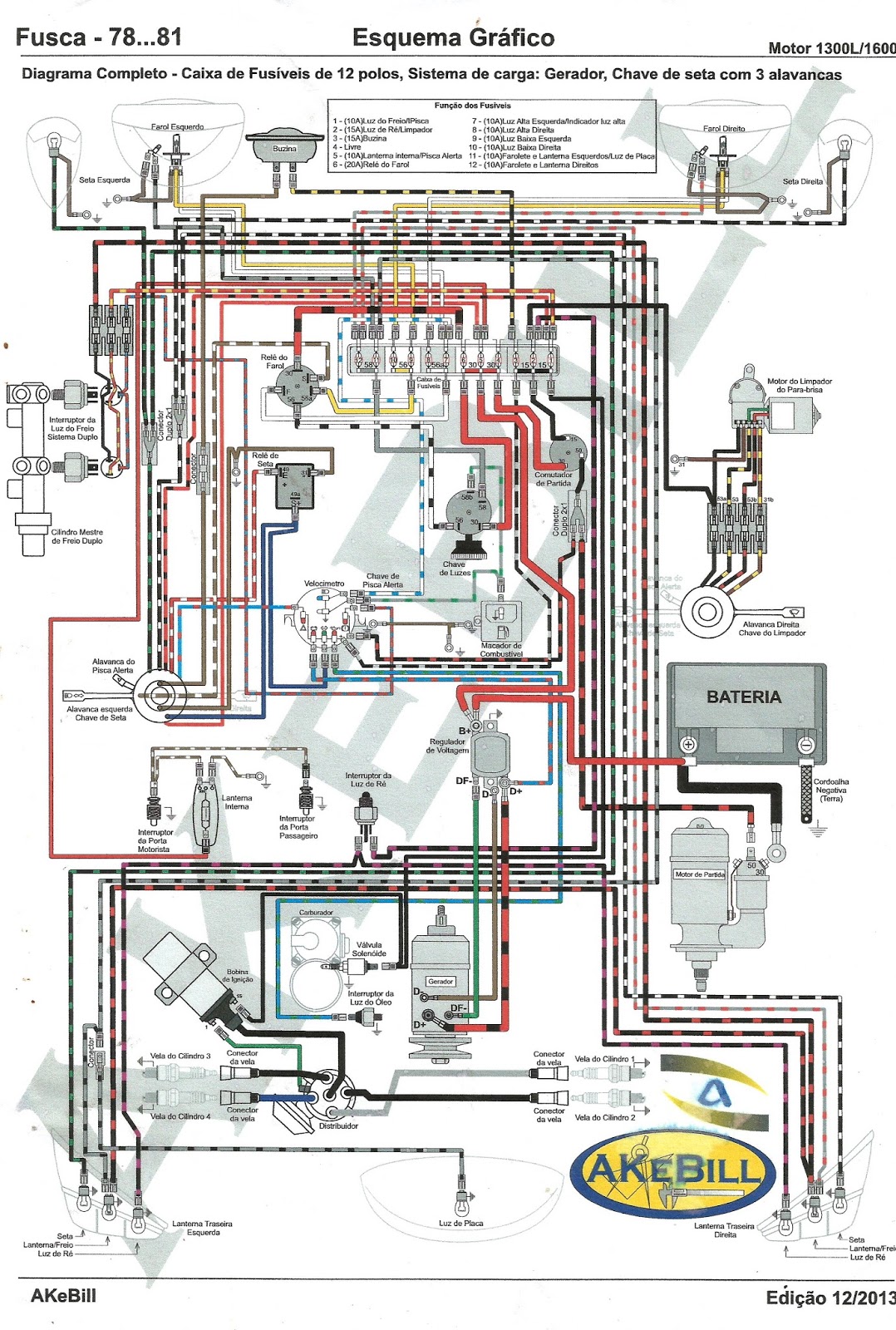 Elétrica Automotiva 66 vw wiring diagram 1300 
