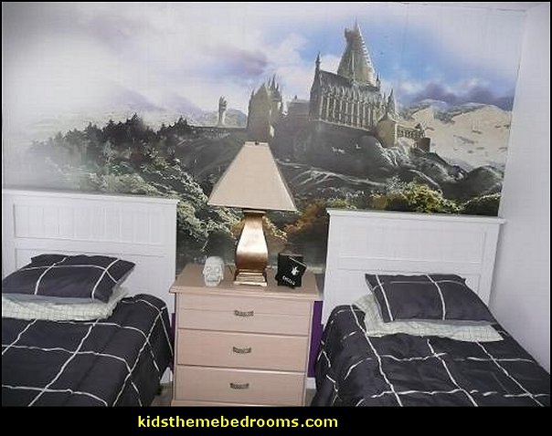 Harry potter themed bedrooms - Harry Potter Room Decor - Harry Potter Bedroom Ideas - Harry Potter  bedding - Harry Potter wall decals - Harry Potter wall murals - harry potter furniture - harry potter party supplies - castle decorating props - harry potter party decorations