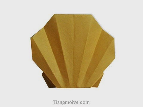 Cách gấp, xếp con sò bằng giấy origami - Video hướng dẫn xếp hình sinh vật dưới nước - How to fold a Clam
