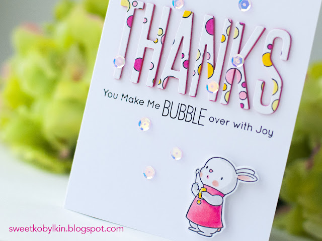Make appealing dimensional details with My Favorite Things Big Thanks die cuts