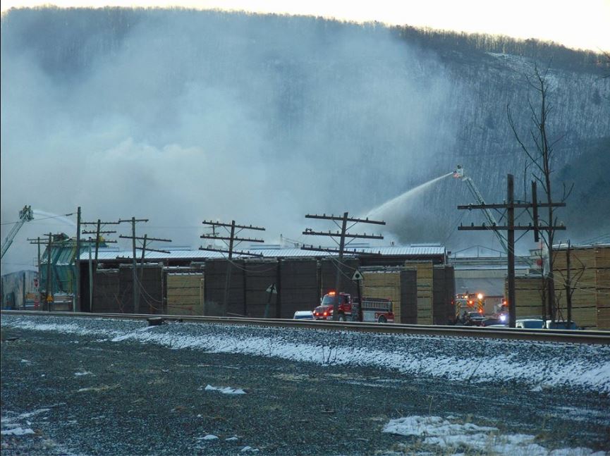 Cameron County PA News Early Morning Fire at Emporium Hardwoods