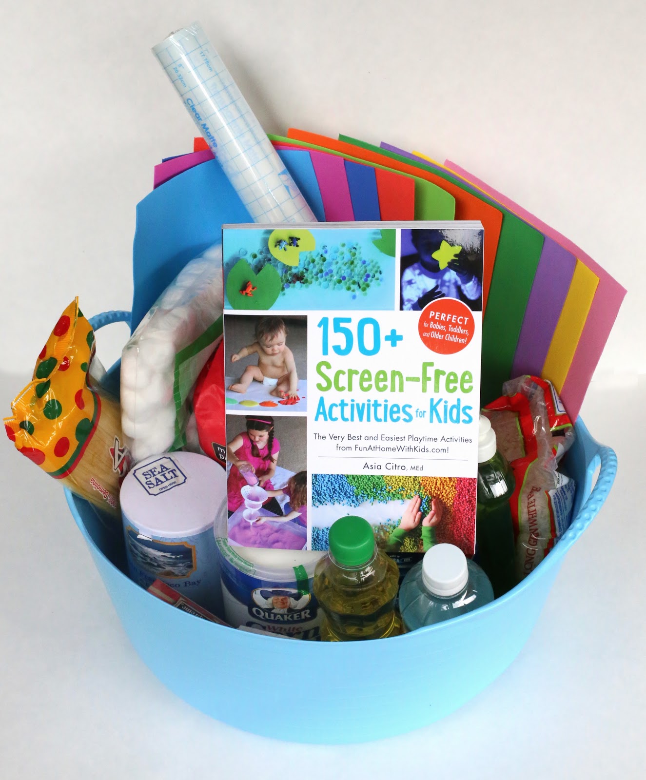 DIY Kits for Creative Gifts:  Ideas for small or large sensory kits for a gift for a friend or classmate, your child's preschool teacher or caregiver, a grandparents house or babysitter's kit, gift basket for a fundraising auction, birthday party or baby shower gift!  From Fun at Home with Kids