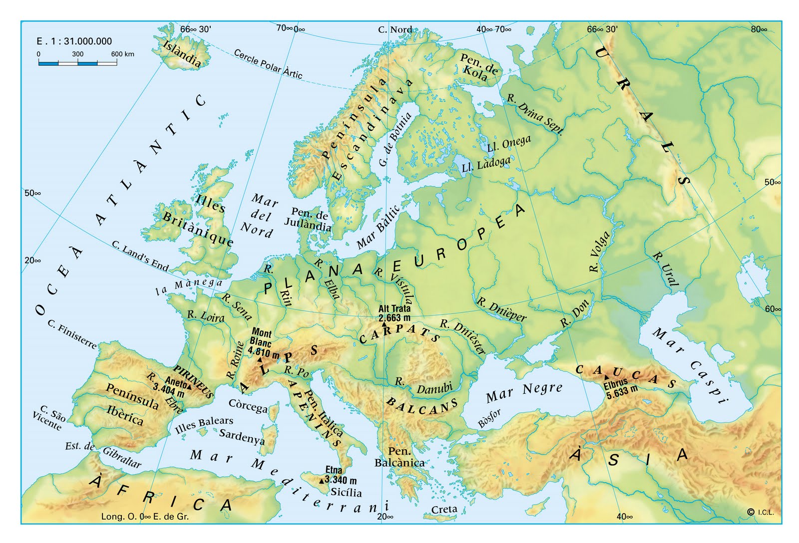 Mapa De Europa Relieve Y Rios Mapa Fisico Images