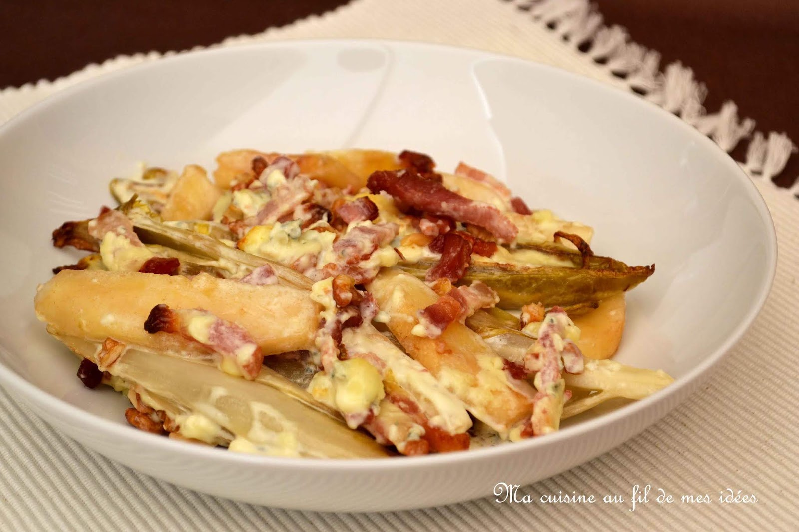 Ma cuisine au fil de mes idées... Gratin de chicons braisés aux poires