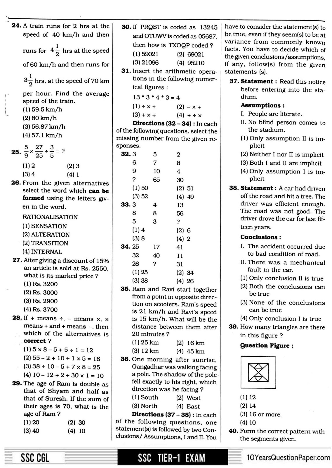 SSC 2014 solved CGL Question Paper SSC 2014 CGL Question Paper
