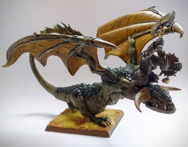 A painting and conversion update for an Orc Warboss on Wyvern for Orcs & Goblins, Warhammer Fantasy Battle.