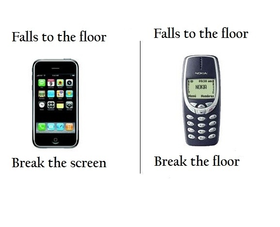 Falls To The Floor - iPhone vs Old Nokia Phone