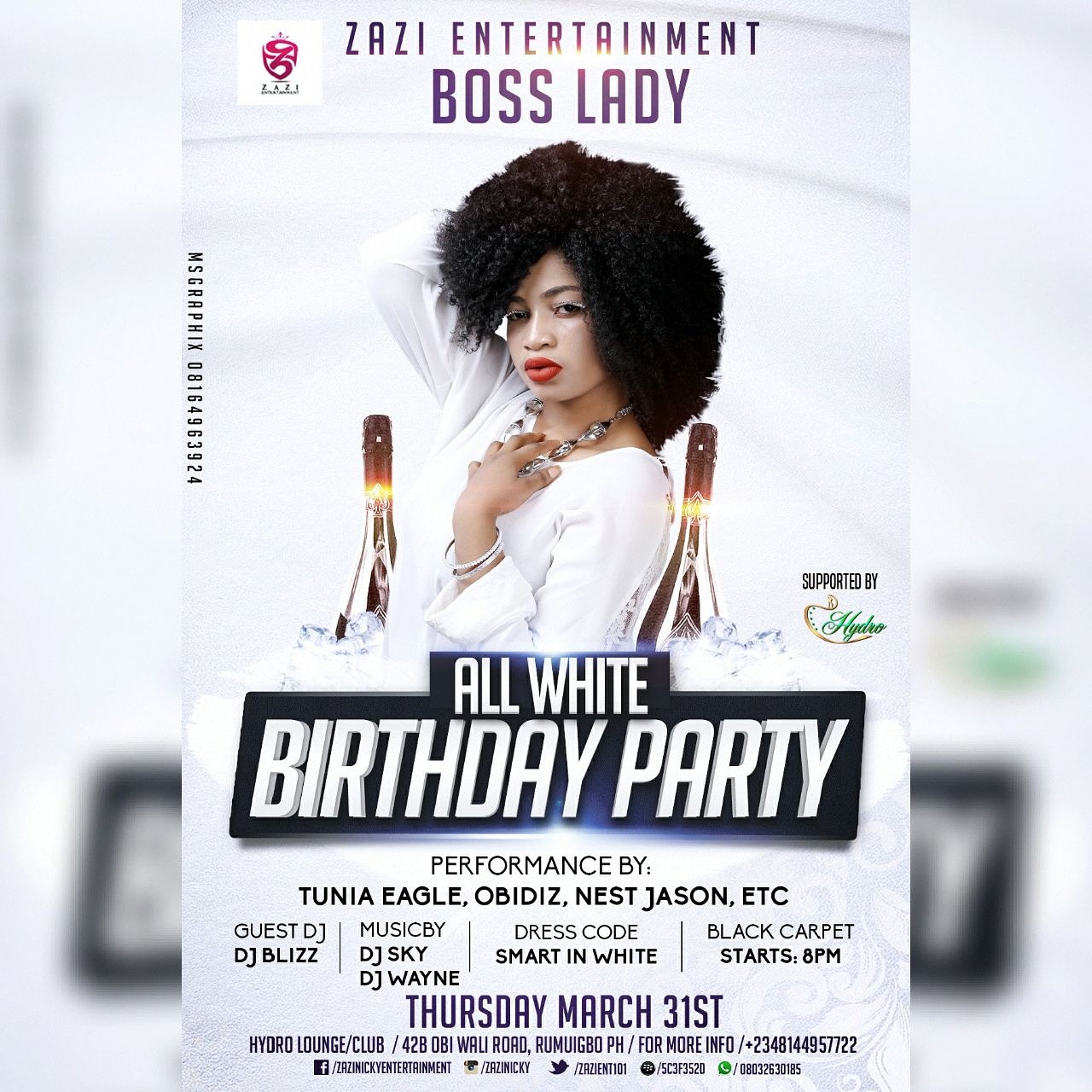 event zazi all white birthday party to hold in port harcourt all white birthday party flyer