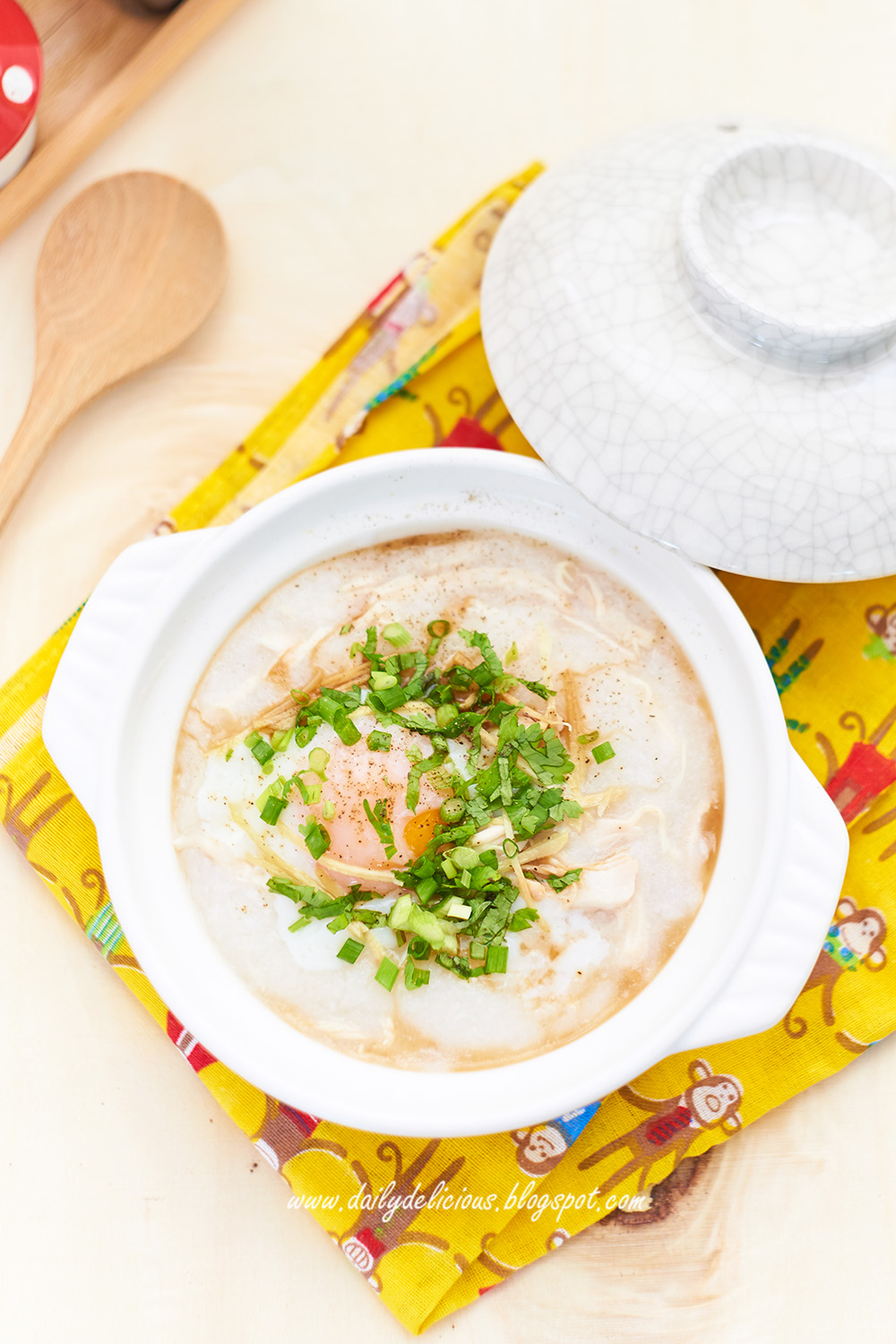 dailydelicious: Jasmine rice Congee with chicken