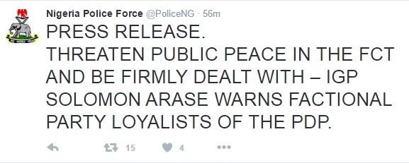 I Will Deal With You If You Threaten Public Peace - IGP Warns PDP Loyalists