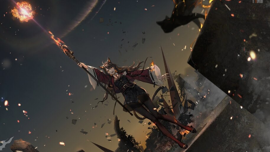 Skyfire, Arknights, Anime, Girl, 4K, #6.1766