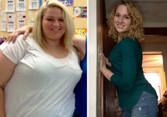 Lady loses Half her body weight after she couldnot fit behind the work areas at school