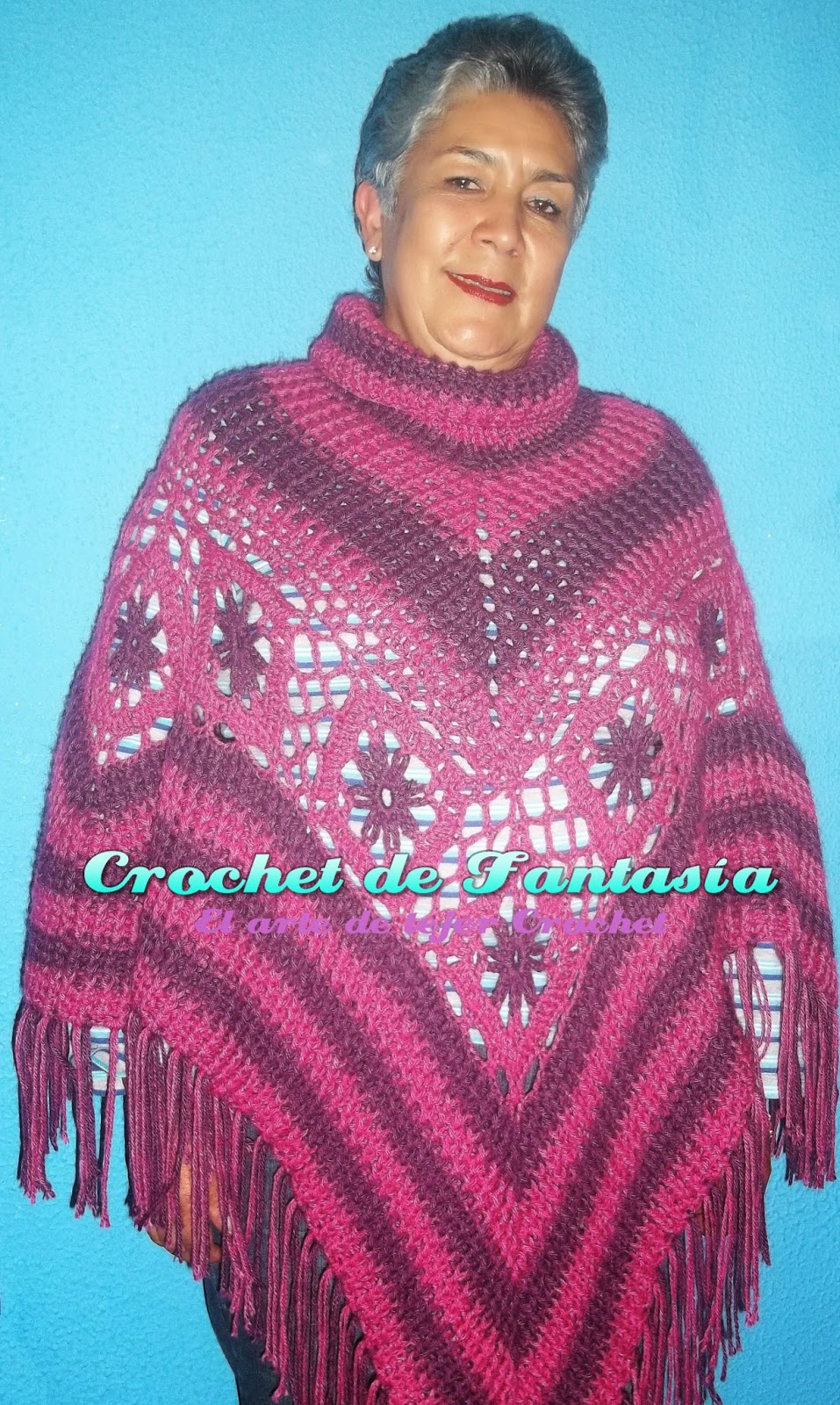 Crochet de Fantasía: Poncho Flores Crochet