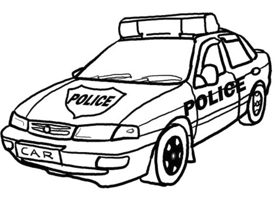 Tranh tô màu xe ô tô cảnh sát 7