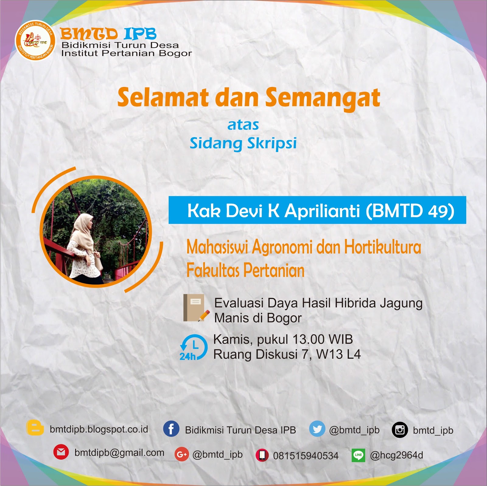 selamat dan semangat untuk sidang skripsi kak devi k