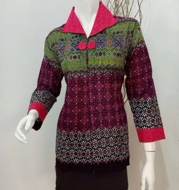  20 model baju  seragam  batik pegawai bank wanita modern 