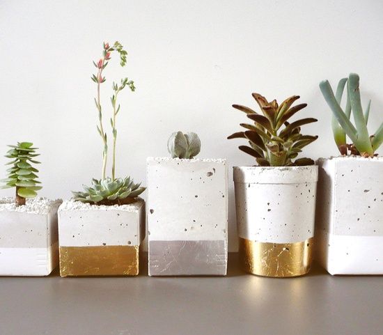 DIY Macetero de cemento diy-macetero-cemento-dorado
