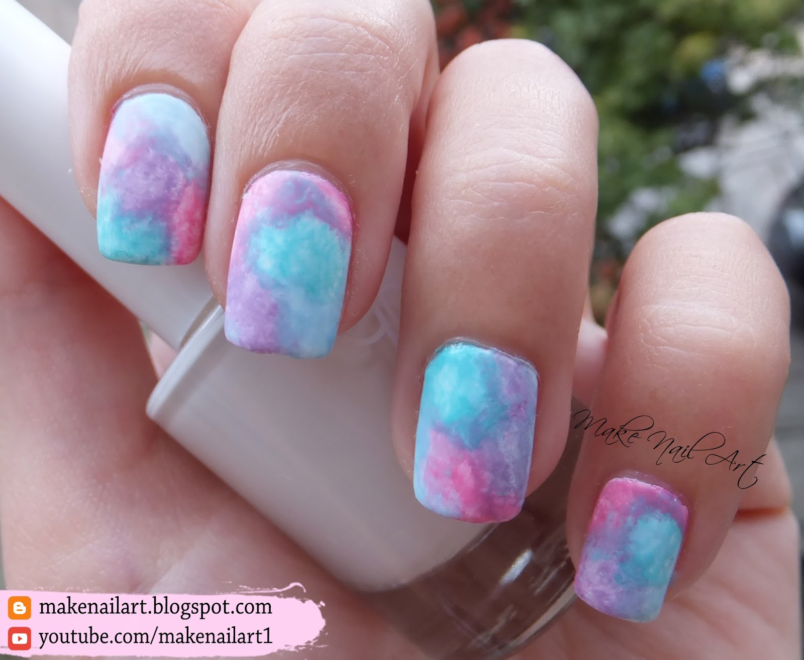 Easy Watercolor Pastel Nail Art Design Tutorial Make Nail Art