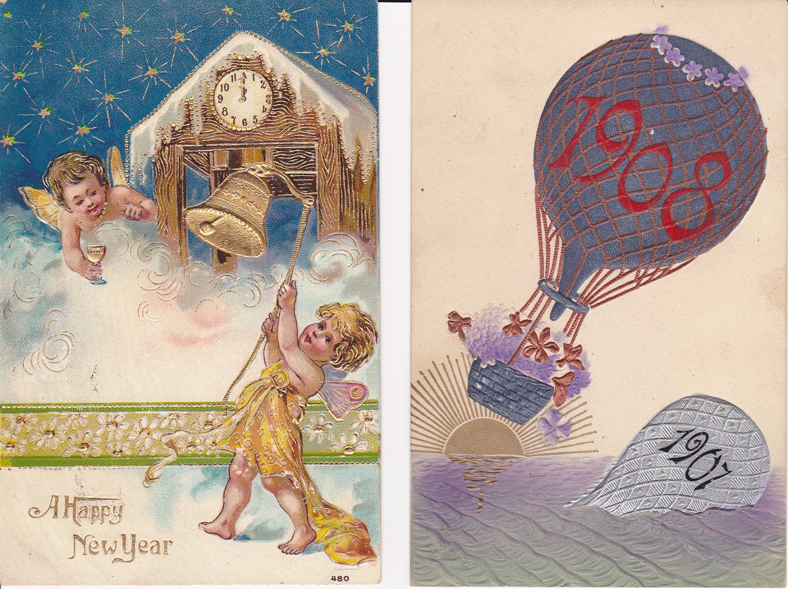 Madeline's Memories Vintage Postcards Happy New Year!