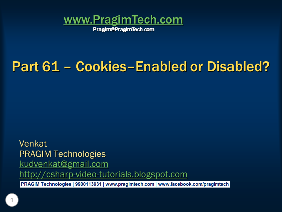 Sql server, and c video tutorial Part 61 CookiesEnabled or