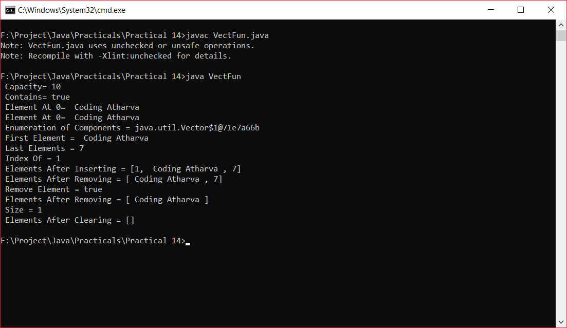 44 Program to use different methods of Vector Class in Java ~ Coding ...