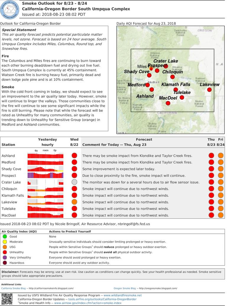 smoke outlook for southern oregon and northern california border for thursday and friday aug 23 24 2018 smoke outlook for southern oregon and northern california border for thursday and friday aug 23 24 2018