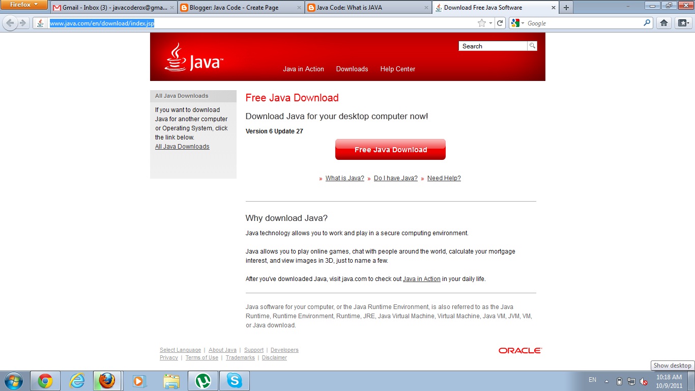 JAVA CODE: Installation