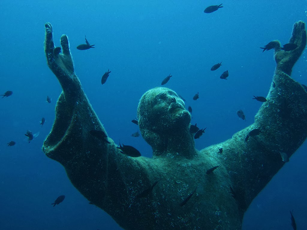 Christ of the abyss in san fruttuoso Italy Beautiful Traveling Places
