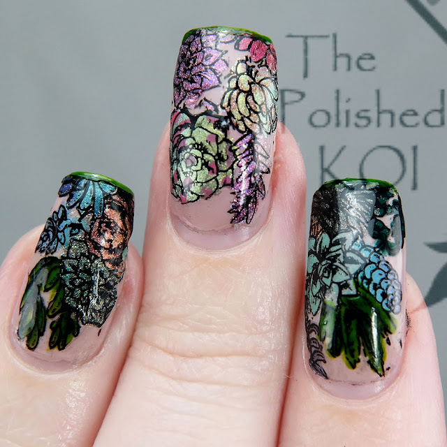 Tonic Polish assorted succulents nail art