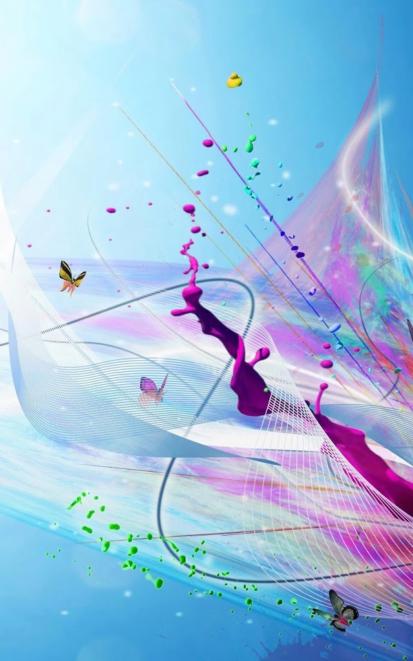 Artistic Paint Splash Purple Butterflies  Android Best Wallpaper